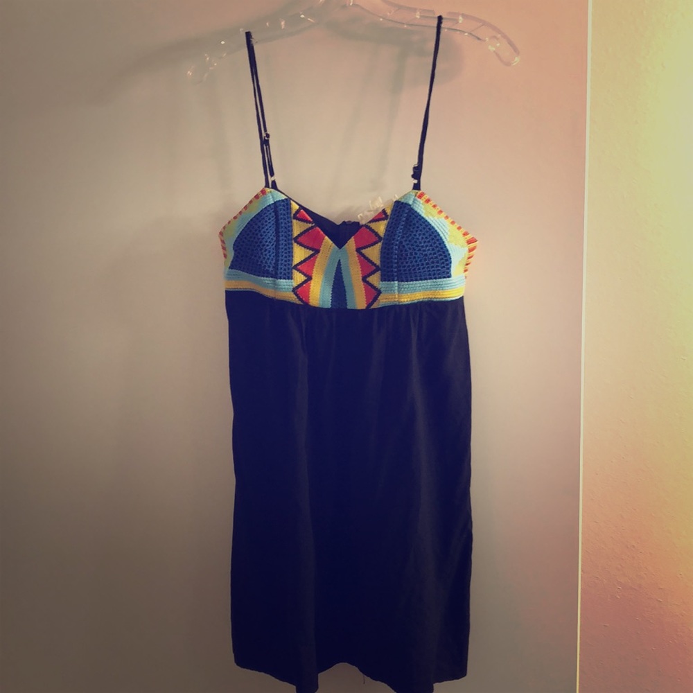 Love stitch Black and embroidered Sun Dress